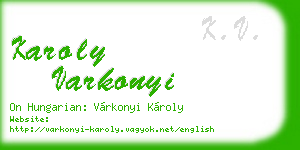 karoly varkonyi business card