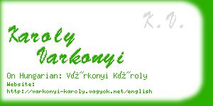 karoly varkonyi business card